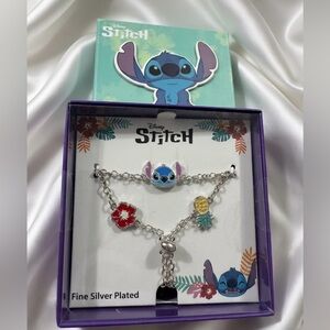 Disney Lilo & Stitch Fine Silver Plated Charm Bracelet